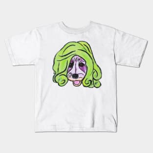 Niño the Schnauzer in Green Wig IV Kids T-Shirt